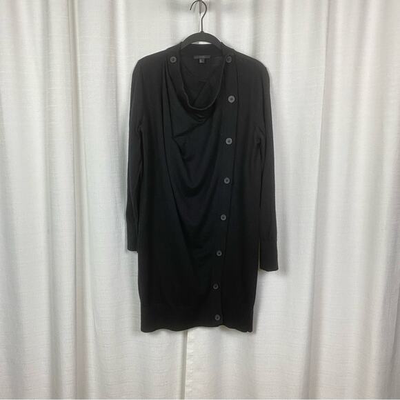 COS Black Wool Button Front Sweater Tunic Dress Sz.S - Picture 5 of 16